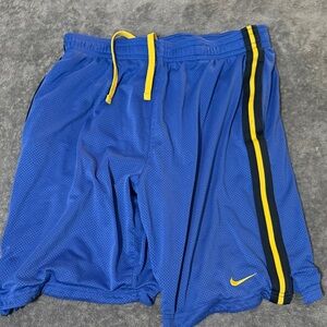 Nike Royal Blue Shorts with Black and Yellow Stripes